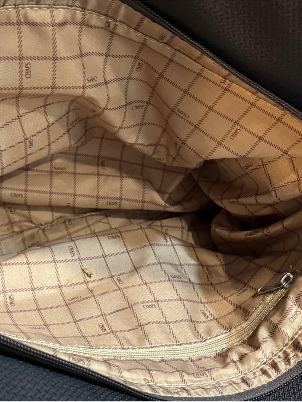 Chaps Brown Unisex Travel Tote Bag with Leather Trim